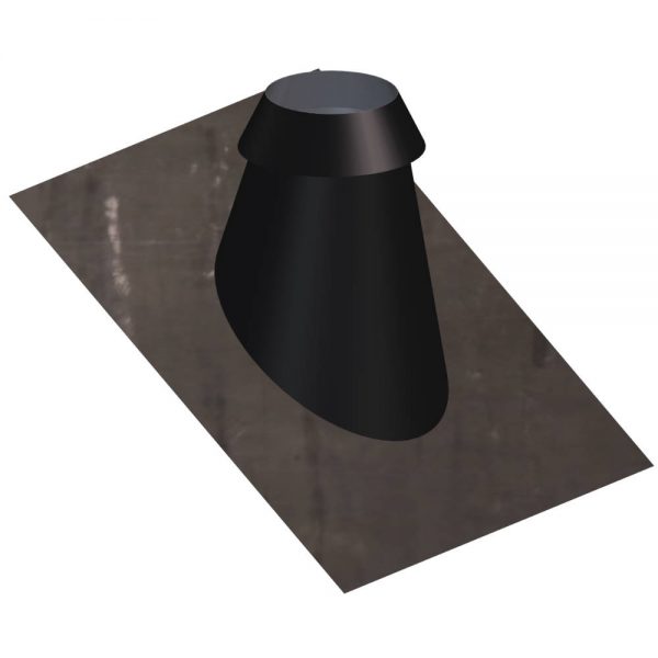 Dinak DWN Twin Wall Stainless Steel Black 30-45 Degree Roof Flashing