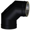 Dinak DWN Twin Wall Stainless Steel Black 90 Degree Inspection Elbow