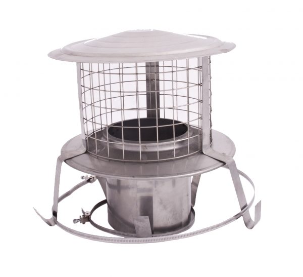 Pot hanging cowl with mesh, multi-fuel, 5 inch (125mm)