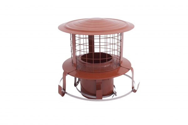 Pot hanging cowl with mesh (terracotta), multi-fuel, 6 inch (150mm)