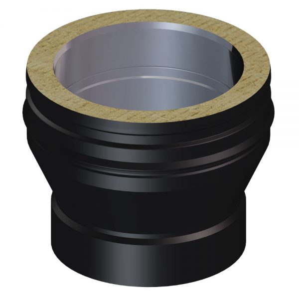 Dinak DWN Twin Wall Stainless Steel Black Vitreous Enamel or Single Wall to DW Twin Wall Increasing Adaptor A17